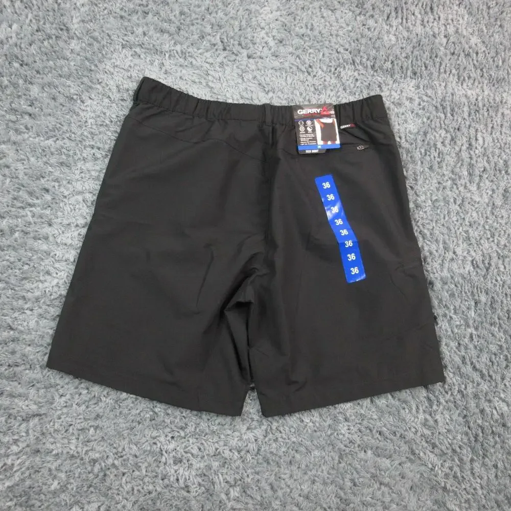 Gerry Tech Short Mens 36 Black Stretch Comfort Waistband UPF 30 Hiking 36x8* NWT